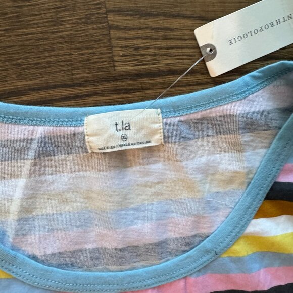 NWT t.la Anthropologie striped Tee shirt top Size XL - Picture 2 of 3